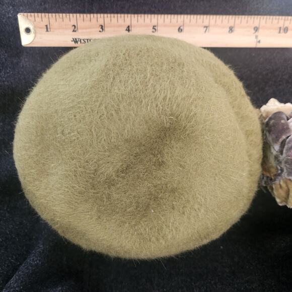 Vintage Marcia Lacher Millinery Felt Hat Floral Detal Hot Pink Lining Green GUC main image 10